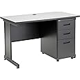 Global Industrial 48" W x 24" D Office Desk with 3 Drawers, Gray