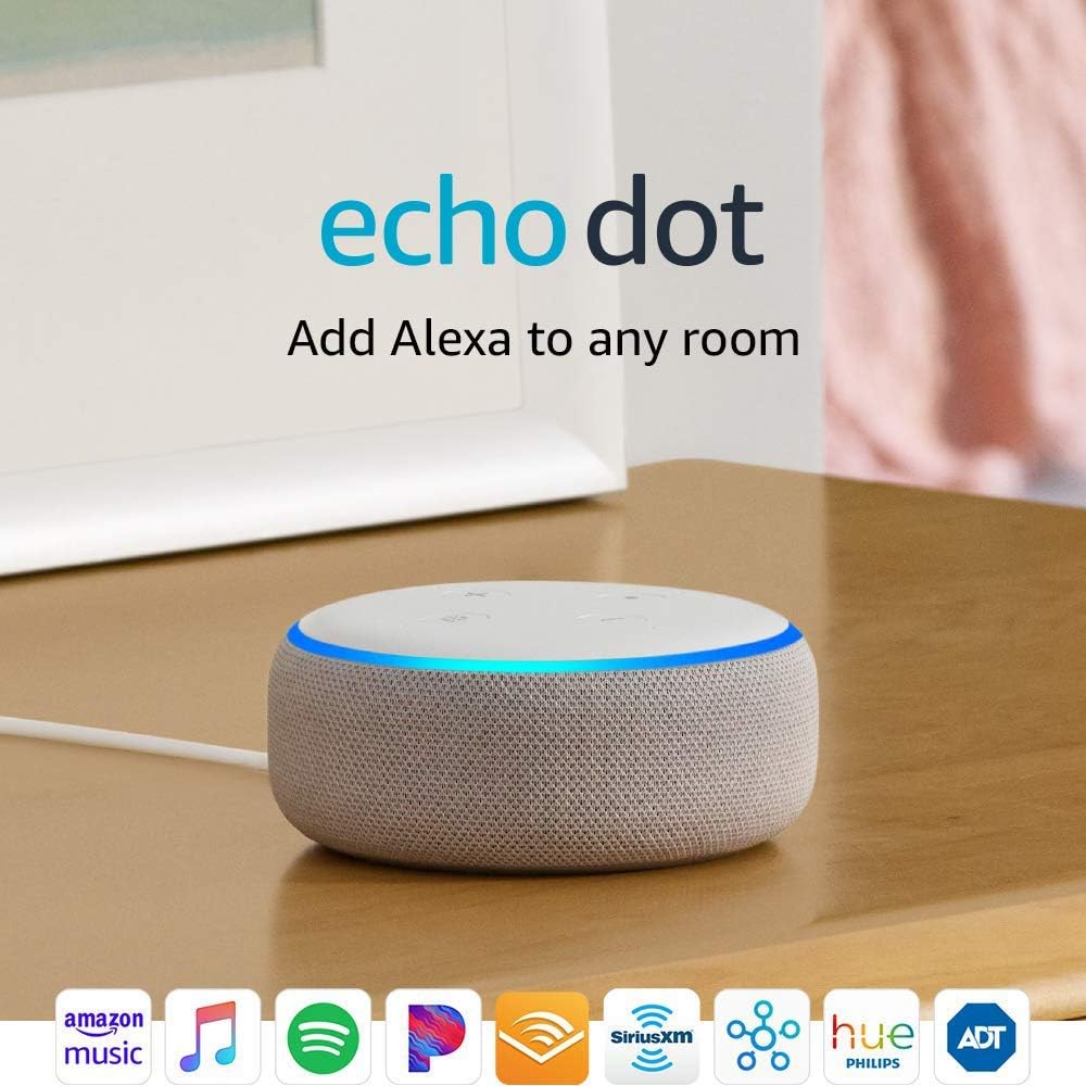 Certified Refurbished Echo Dot (3rd Gen) - Smart speaker with Alexa - Sandstone