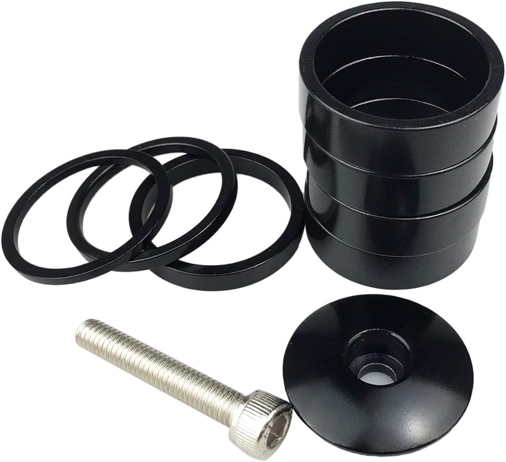 PLATT 8Pcs Bike Headset Spacers 1 1/8 Aluminum Alloy MTB Road Stem Top Cap