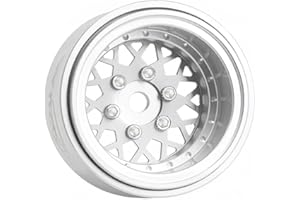 TCRC 4PCS Deep Dish Grade 5 Titanium Wheel Face 1.0 Inch Beadlock Wheels Hubs for 1/24 Axial SCX24 TRX4M FCX24 Redcat Ascent-18 HPI Venture18 1/18 RC Crawler Car Upgrade Parts