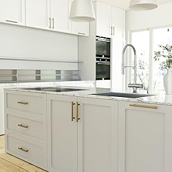 goldenwarm 10 Pack Gold Cabinet Handles Brushed