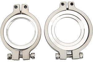 Wastegate V Band Clamp Set, 44 Mm Wastegate V Band Clamp Set Stainless Steel Inlet Flang Repair Kit Replacement for TiAL