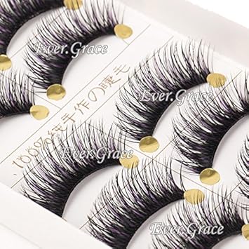 5 Paia Di Moda Occhio Lungo Ciglia Ciglia Finte Naturali Trucco Viola Amazon It Bellezza