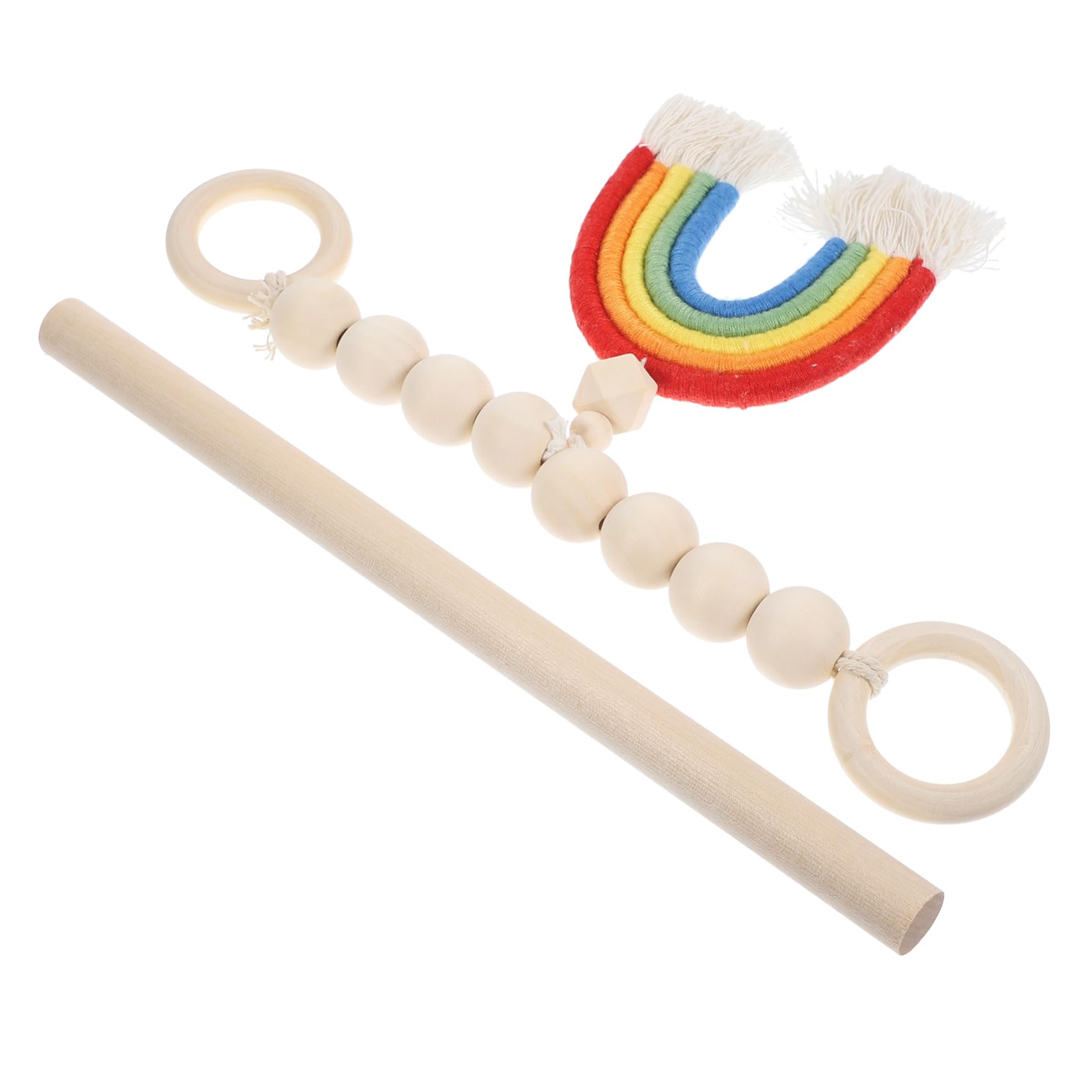 RORPOIR 1 Set Wooden Bead Curtain Tie Hook Window Curtains Beaded Beads Tie with Rainbow Tassel Decorative Tieback Delicate Tieback Strap Vintage Lotus Tree