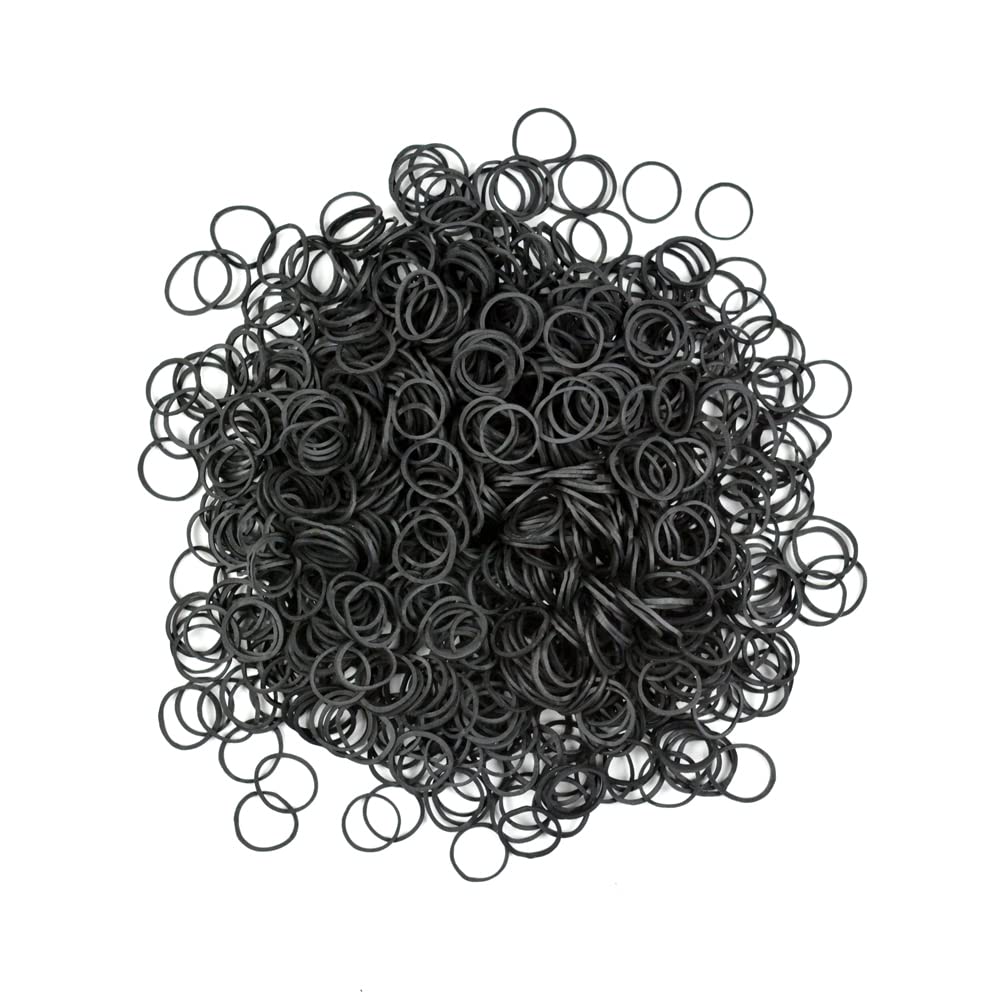 Photo 1 of 1000 Pcs Mini Rubber Bands Elastic Hair Ties Bands Soft Hair Elastic Ties Small Elastic Bands for Hair Braiding Hair Making Hairstyle (Black)