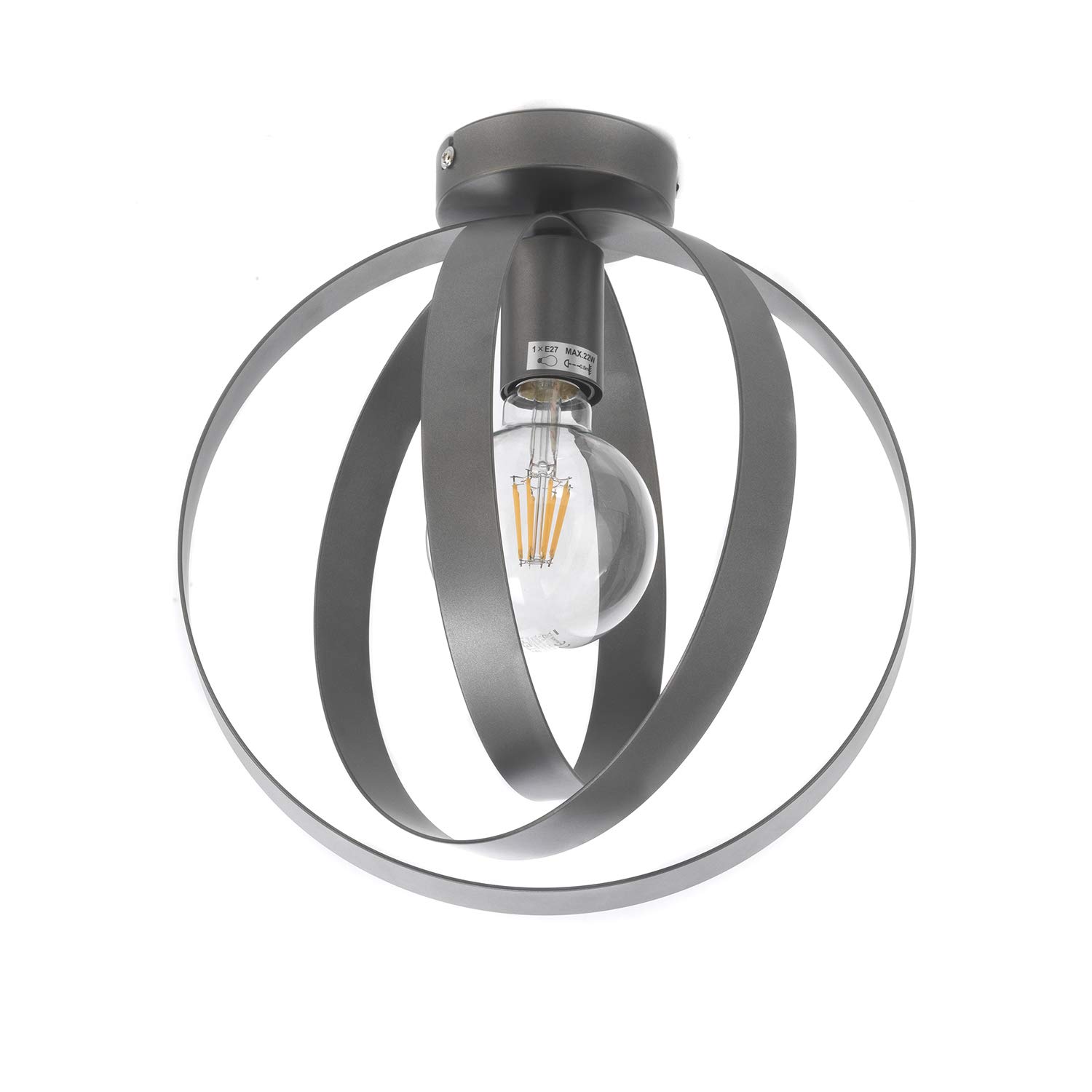 ONLI One Light Ceiling Lamp, Metallic Grey