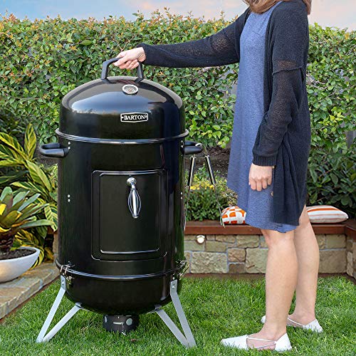Barton Vertical 18" Charcoal Smoker with Temperature Gauge BBQ Smoker