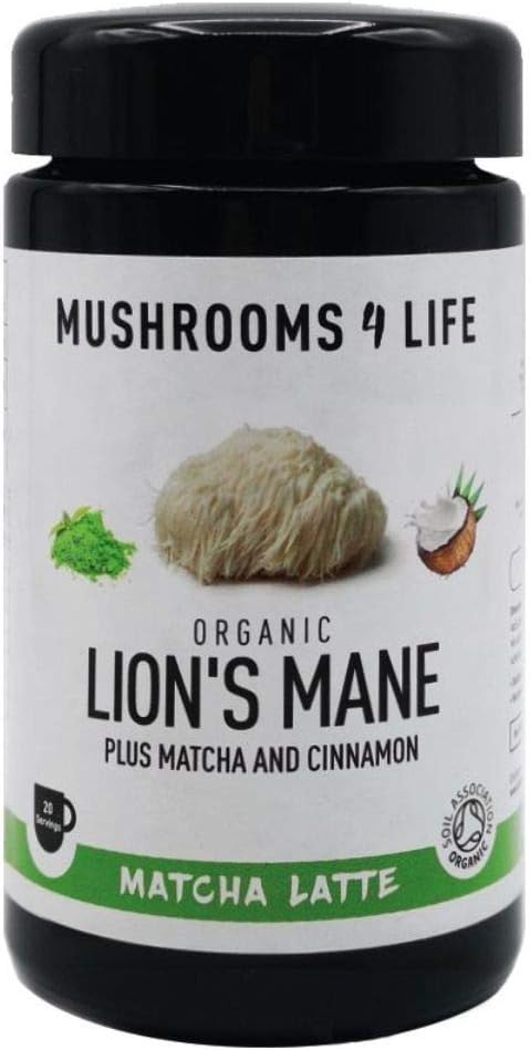 Mushrooms 4 Life Organic Lion's Mane Matcha Latte, Green, 110 g (Pack of 1)