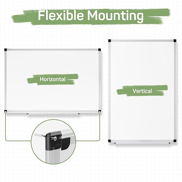 ZIBBIZO MAGNETIC DRY ERASE WHITE BOARD 36″ X 24″ FOR HOME, SCHOOL, OFFICE, SLIVER ALUMINIUM FRAME