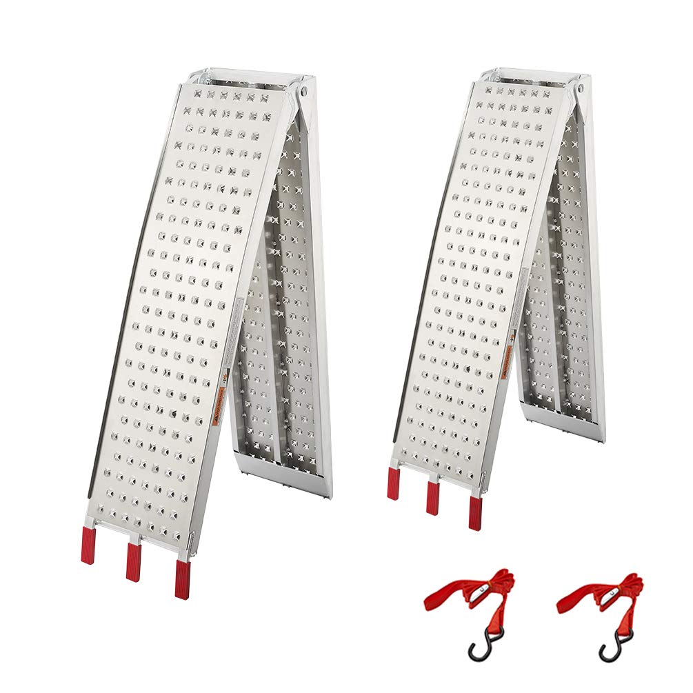 Black Widow ATV Loading Ramp Bi-Folding Aluminum Punch Plate Surface, 1,500 Lb. Capacity, For Trucks And Trailers
