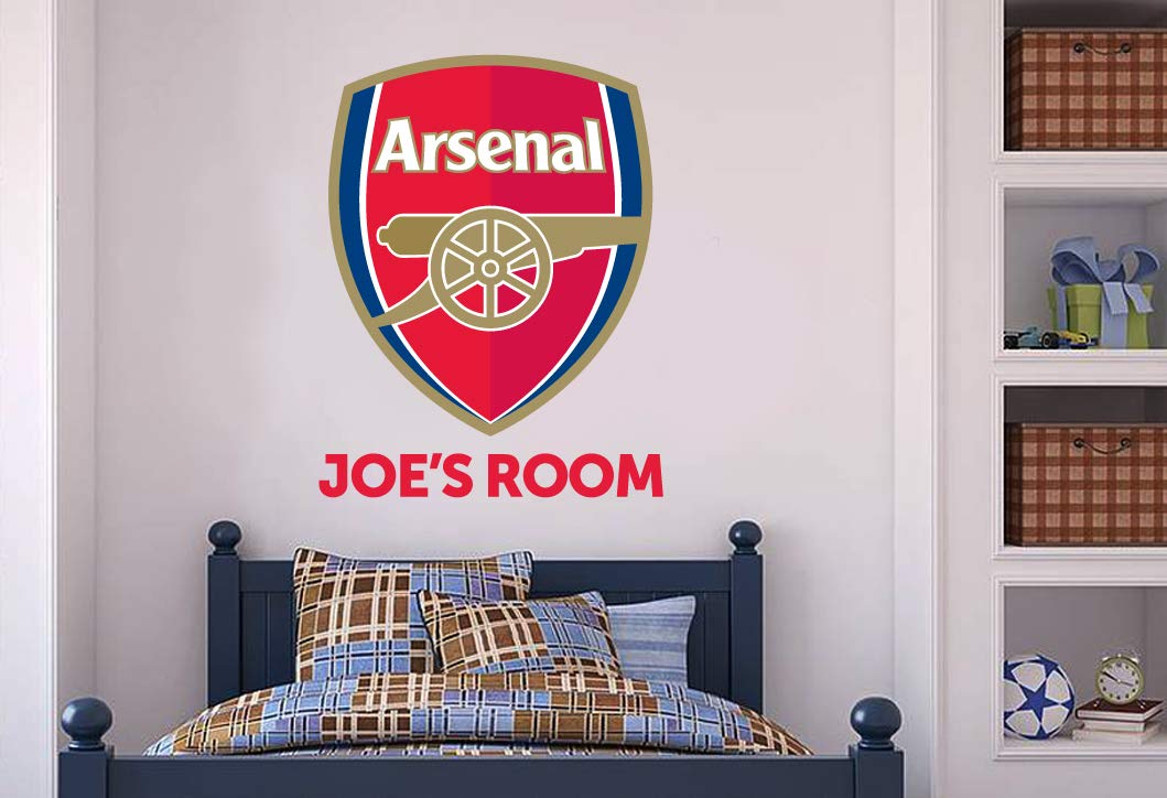 Official Arsenal Football Club - Personalised Name & Crest + Gunners Wall Sticker Set Decal Vinyl Poster Print Mural (60cm Height)