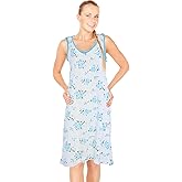 JEFFRICO 2 Pack Long Nightgowns for Women - Short Sleeve Soft Womens Nightgowns & Sleepshirts