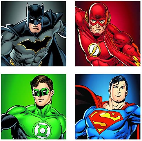 Justice League Canvas Wall Art Set Of 4Piece