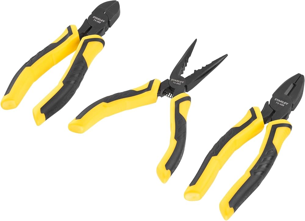 Stanley STA075094 Control Grip Plier Set 3-Piece Yellow Black