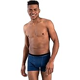 ayaecofashion Men's Organic Pima Cotton Boxer Briefs Natural Blue