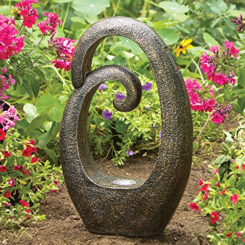 Bits and Pieces Garden Décor-Solar Abstract Ornament Sculpture for Your Garden, Lawn or Patio - Polyresin Statue Perfect for Landscape Design