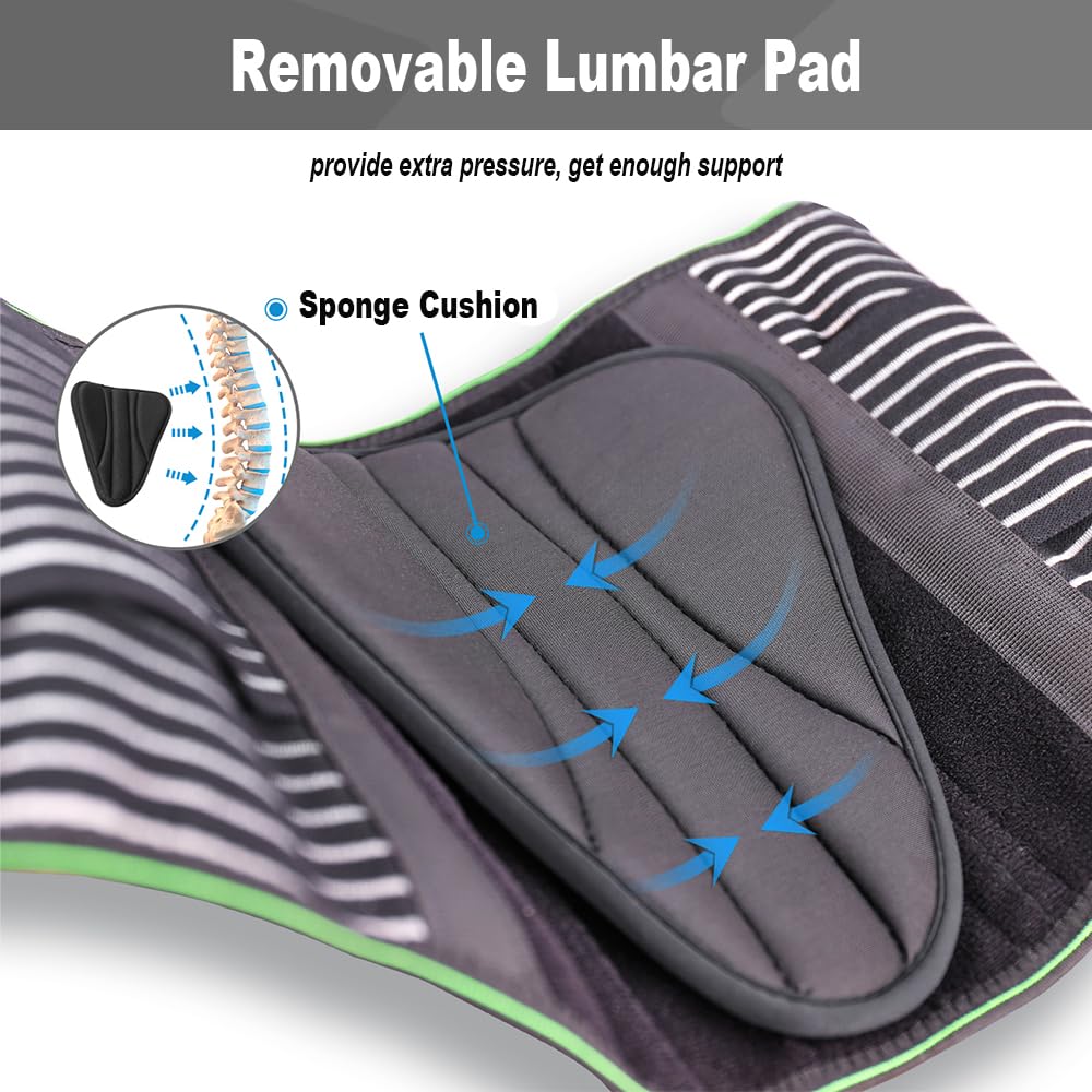 YAHA Back Brace for Lower Back Pain Relief for Women/Men with Lumbar Pad, Back Support Belt with 7 Stays for Heavy Lifting, Sedentariness, Breathable Lumbar Support for Herniated Disc, Sciatica - L