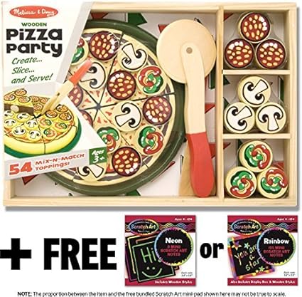 melissa & doug pizza party wooden play food