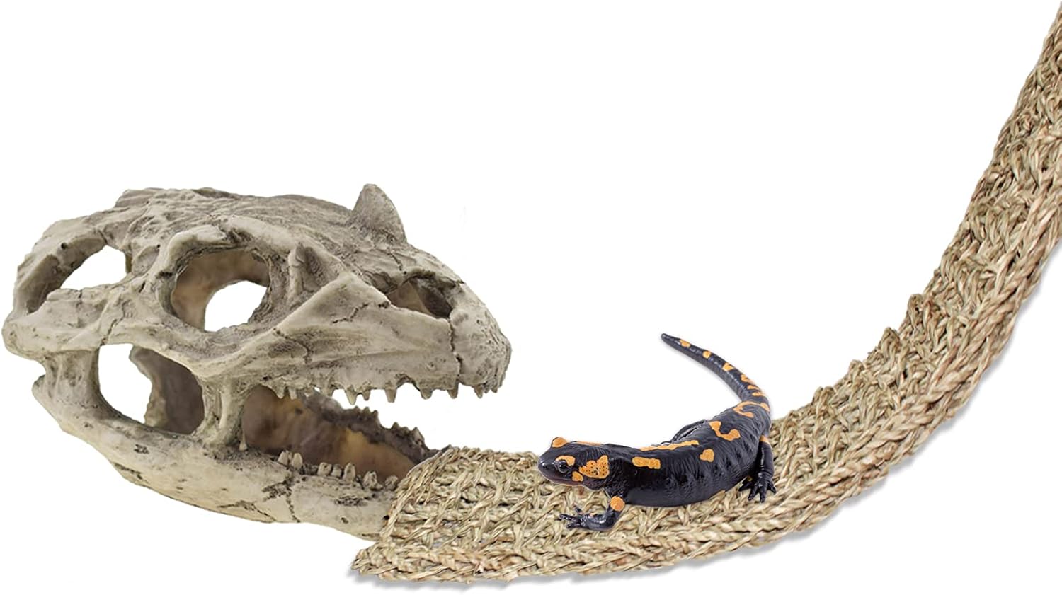 Bearded Dragon Tank Accessories Resin Ceratops Lizard Lounge Hideouts Cave Artificial Skeleton Skull Aquarium Ornaments Hammock Reptile Decor for Terrarium Lizards,Chameleon,Snake,Spider,Gecko