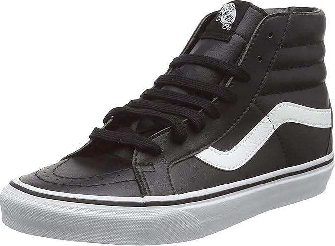 white leather high top vans