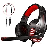 Auriculares Gaming, LATEC Cascos Gaming Microfono para PS4 Xbox One S , PC, Comp