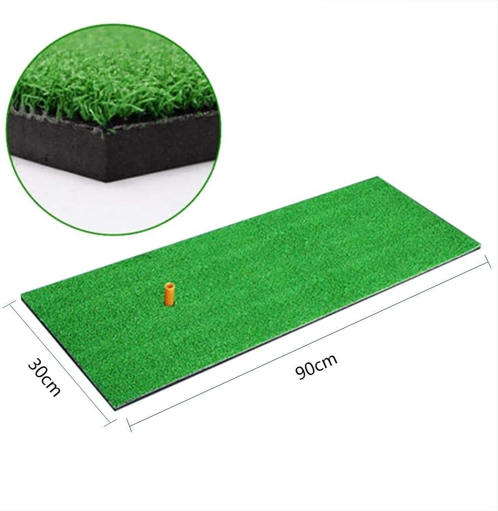 Mongolulu Golf Mat Residential Practice Hitting Mat Rubber Tee Holder Realistic Grass Putting Mats Portable Outdoor Sports Golf Training Turf Mat Replacement Indoor Office Equipment