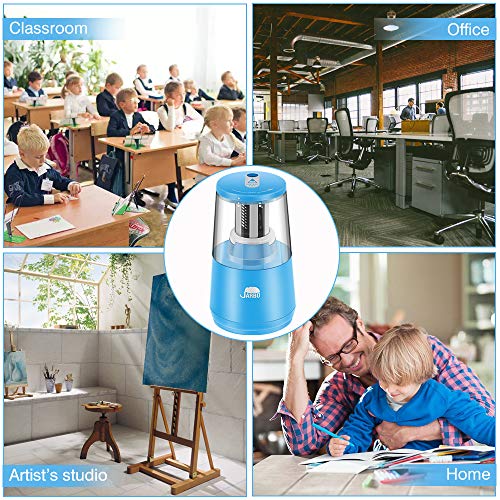 JARBO Electric Pencil Sharpener, Heavy-duty Blade Helical to Fast Sharpen and Auto Stop for No.2 pencil and colored pencil, Operated with USB or AA Battery in classroom, office, home and studio - Thumbnail 5
