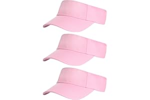 Yookat 3 Pack Visor Sun Hat Adjustable Sun Visor Caps Golf Tennis Visor Hat for Sports Girls Boys Outdoor Pink