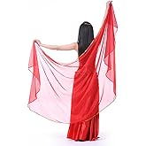 SHOWYOU Lightweight Semicircle Chiffon Hand Scarf Belly Dance Costume Outfit Hip Scarf Sequin Trim Shawls Veils