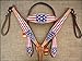 HILASON Western Horse Headstall Breast Collar Set Tack American Leather Us Flagthumb 3