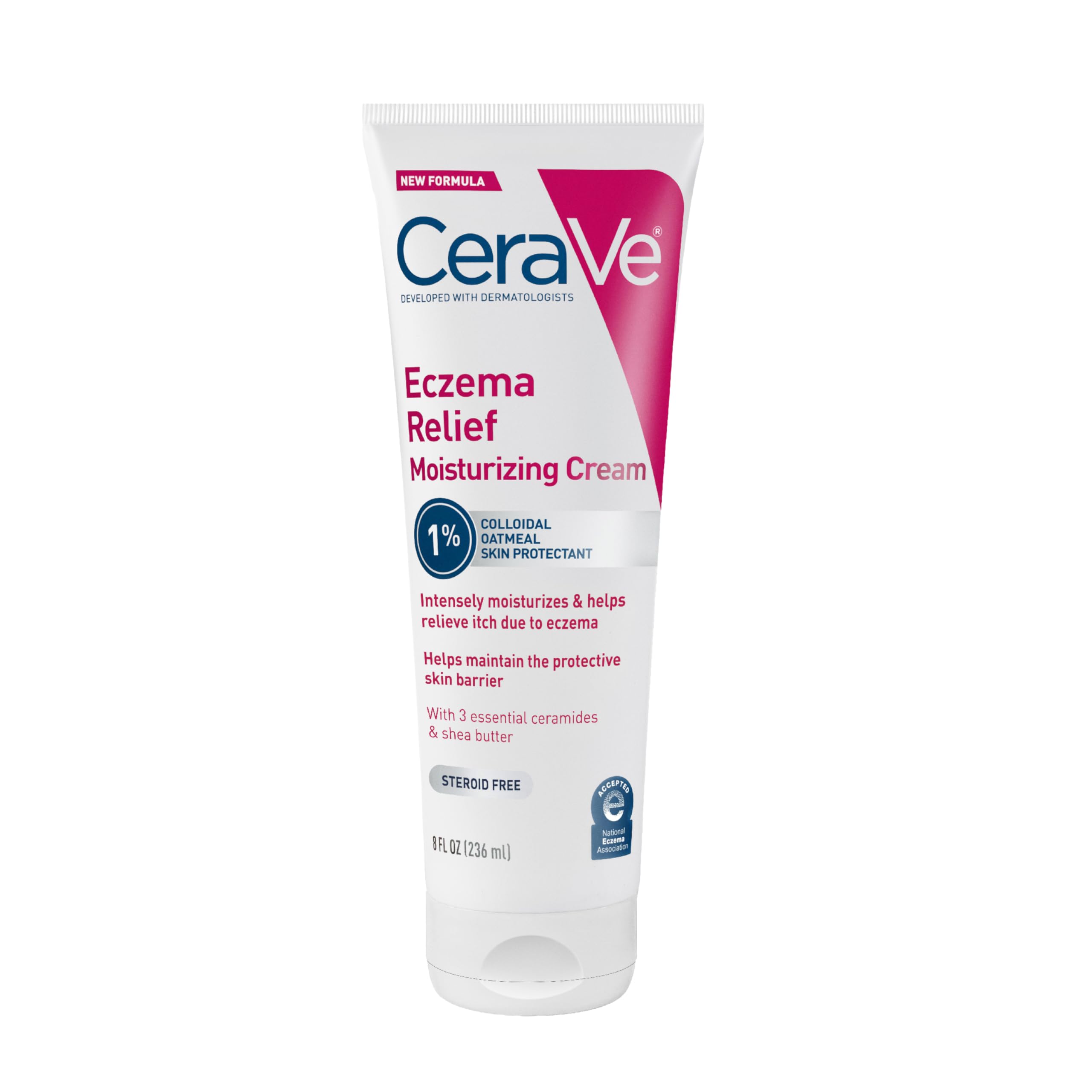 Photo 1 of CeraVe Eczema Relief Moisturizing Cream with Colloidal Oatmeal, Shea Butter & Vitamin E For Dry Skin & Itchy Skin Relief, Steroid Free & Paraben Free, 8oz