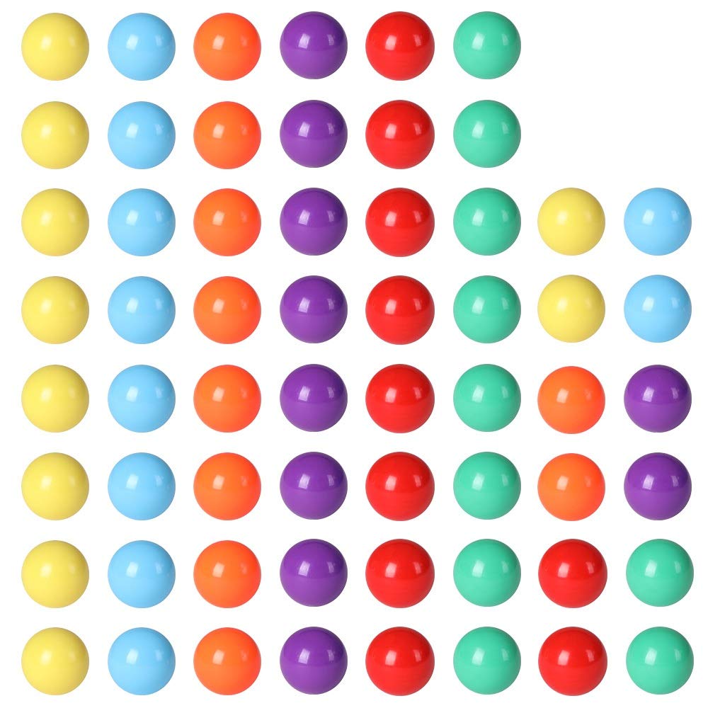 Ailebens 60 Pcs Game Replacement Balls for Chinese Checker, 5/8 Inch/16mm Solid Color Replacement Balls for Chinese Checkers, Marble Run, Marbles Game(6 Colors)