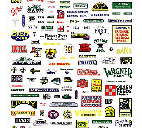 Business Signs Mini Series Dry Transfer Decals Woodland Scenics