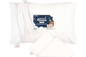 KeaBabies Toddler Pillowcase 13"x18" - Organic Cotton Toddler Pillowcase for Kids, Boys, Girls, Soft & Durable Cotton Cover for Miniature Sleepy Pillows, Cute Colors,Pillow Sold Separately(Soft White)