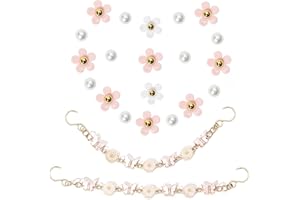 Ziigole Daisy Flower Chains Charm for Women, Cute Flower Shoe Charms for Clog Sandals, Bling Butterfly Shoe Chains for Girls, Party Favor