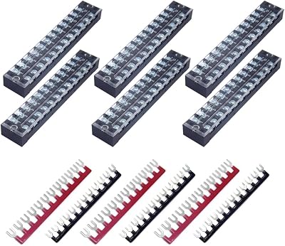 CEEYSEE 12pc Terminal Block Barrier Strip 600V 25A + 400V 25A Dual Row Screw