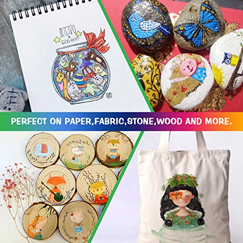 L\'émouchet 50 Colors Alcohol Markers, Dual Tips Permanent Art Markers with Leather Carrying Bag for Kids, Artist, Students, Art Markers Set for Sketching, Coloring, Calligraphy and Illustration