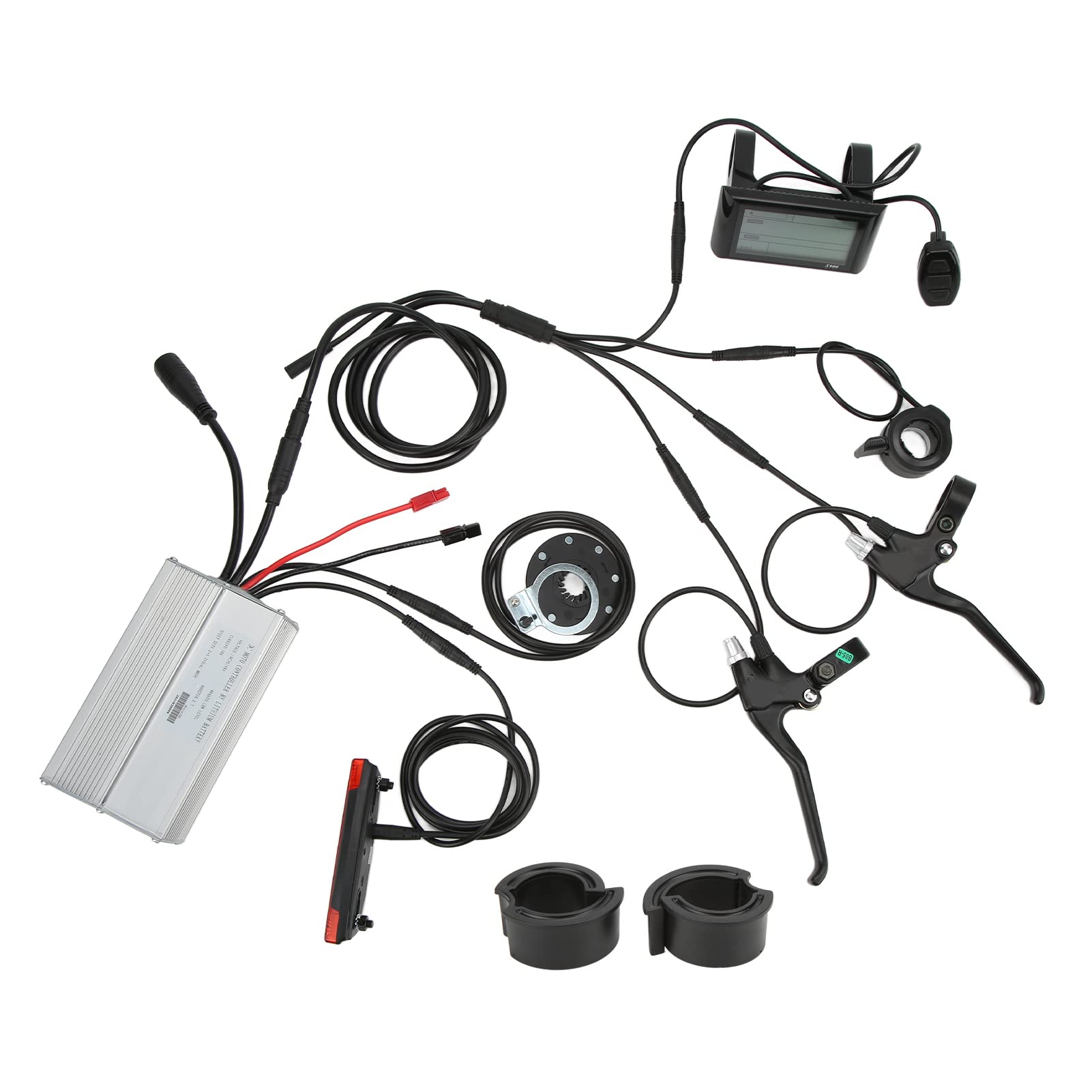 Alomejor 36/48V 30A 1000W Motor Controller Kit Electric Bike Motor Controller Bicycle Controller Meter Kit with S900 Display Meter Shifter Assist Sensor Brake Handle Wire Tail Light