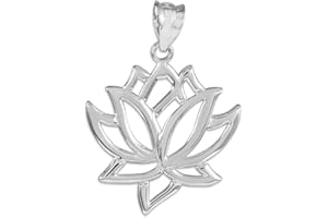 CLADDAGH GOLD 925 Sterling Silver Lotus Flower Pendant