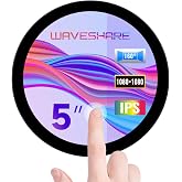 waveshare 5inch HDMI Round Touch Display, 1080 &times; 1080 Resolution, IPS, 10-Point Touch, Compatible with Raspberry Pi 5/4B/3B/Zero/Zero W/Zero 2W/Pico/Pico W/Pico WH