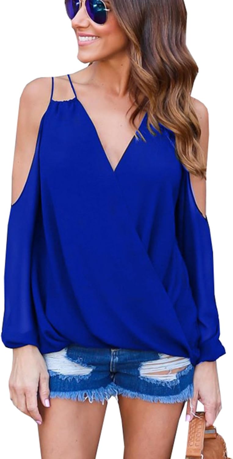 GORGLITTER Damen Bluse Mit V-Ausschnitt - Leicht & Lässig Für Sommer