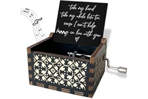 JIRIM-BEUTY Wood Music Boxes Things for Boyfriend Romantic Gifts for Women Wife Husband Men Her Him Birthday Gifts for Girlfriend Vintage Hand Crank Wooden Music Box - JRM661