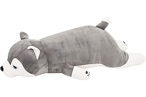 LIV HEART Plush Body Pillow, Soft Stuffed Sleepy Animals, Premium Long Throw Pillow, Husky Dog, Favors Preferred Gifts for Girls, L Size (Total Length Approx. 26.4 inch) 48768-72