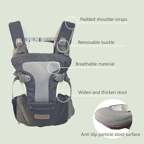 EBRSPN MULTIFUNCTIONAL LIGHTWEIGHT BABY STRAP CARRIER FOR DAD AND MOM, WAIST STOOL, SUITABLE FOR BREASTFEEDING, KANGAROO FRONT FACE STRAP, NEWBORN TO TODDLER