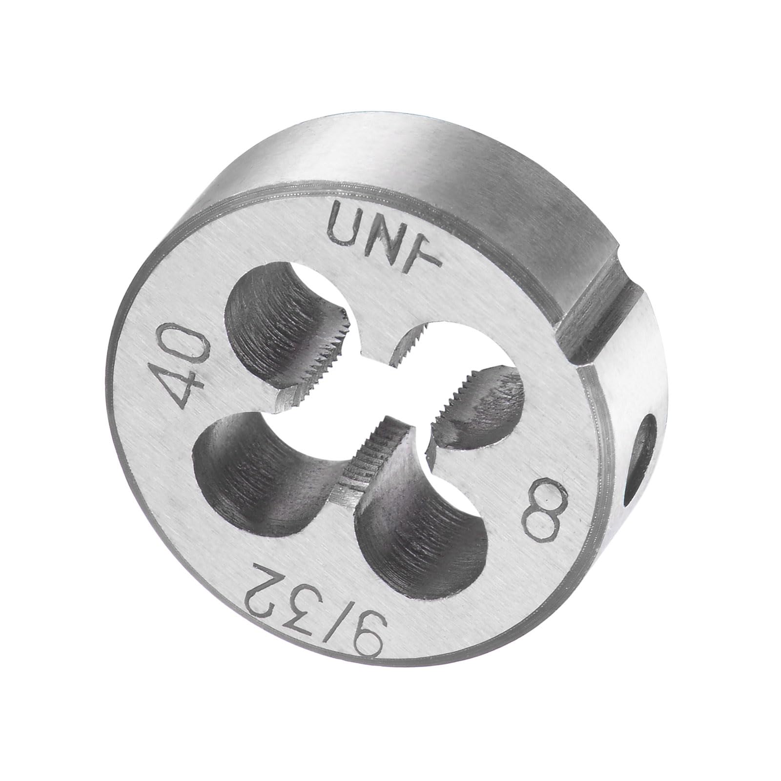 CoCud Round Thread Repair Die, 9/32"-40 UNF Die 25mm OD, Alloy Tool Steel Cylindrical Pipe Threading Tool with 4 Chip Holes - (Applications: for Threading Repairing) — image 1