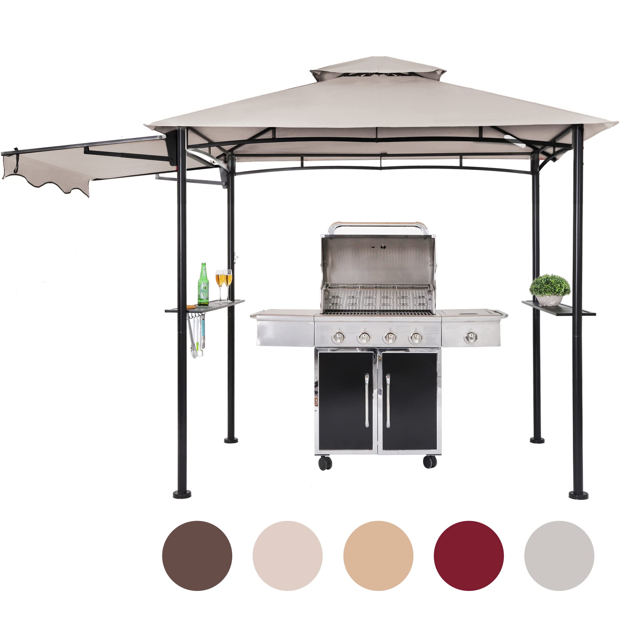 Photo 1 of ** FACTORY SEALED**SOLD AS IS NO REFUND/RETURN**
FAB BASED 5x8 Grill Gazebo, Outdoor BBQ Grill Patio Canopy with Extra Shadow & LED Lights, Barbeque Gazebo Canopy (Grey)