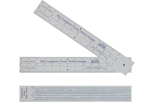 Cottage Mills Complete Cross Stitch Gauge – Scales for 12 Fabric Counts – Count Stitches, Determine Dimensions and Where to Start Design. Bonus Floss Number Comparison Chart
