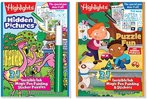 Highlights Hidden Pictures and Fun Puzzle Invisible Ink Magic Pen Painting &amp; Stickers