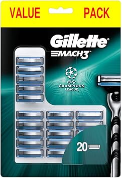 Gillette Mach3 - Cuchillas para afeitadora manual, pack de 20 ...