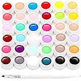 Janolia 36 Colors Gel Nail Polish, UV Nail Glue kit, UV LED Soak Off Gel & Brush, Perfect Set Home and Nail Salon